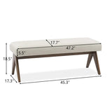 Morgan Mid-Century 47" Upholstered Rectangular Bench