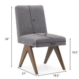 Morgan Mid Century Modern Upholstered Dining Chair (Set of 2)