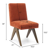 Morgan Mid Century Modern Upholstered Dining Chair (Set of 2)