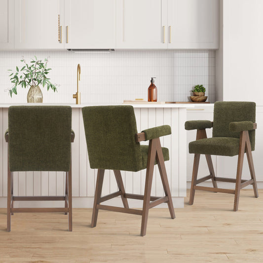 Morgan Upholstered Counter Stool with Arms (1-Piece)