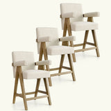 Morgan Upholstered Counter Stool with Arms (Set of 3)