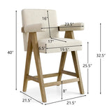 Morgan Upholstered Counter Stool with Arms (1-Piece)