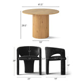 Musk & Khloe 41.5" Round Dining Table Set for 4 (5-Piece)