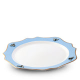 Bee Bone China Charger Blue with Gold Rim