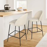 Nano 25'' Upholstered Low Back Counter Stool (Set of 2)