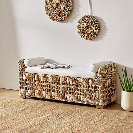 Coastal Charm: Leo Rattan Storage Bench