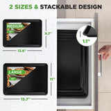 2-Pc. Nonstick Cookie Sheet Baking Pan - Professional Quality Kitchen Cooking Non-Stick Bake Trays With Black Coating Inside & Outside