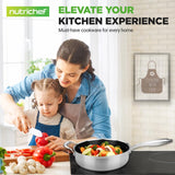 Jumbo Cooker With Glass Lid - Triply Stainless Steel Cookware, Dakin Etching Non-Stick Coating Inside And Outside