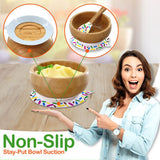 Sparkle Bamboo Bowl With Silicone Suction And Spoon For Baby And Toddlers