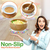 Sparkle Bamboo Dinnerware Set With Silicone Suction For Kids