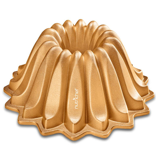 Extra Thick Cast Aluminum Spring Water Fluted Cake Pan Baking Pan, 2 Layers Non-Stick Coating For Easy Release, Baking Supplies