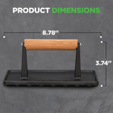Cast Iron Grill Press - Heavy-Duty Bacon Grill Press With Silicone Handle