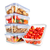 10-Piece Superior Glass Food Storage Containers Set - Stackable Design, Newly Bpa-Free Airtight Clear Locking Lids With Vent Lids & Blue Air Hole