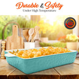 Rectangular Ceramic Bakeware Set - Durable Baking Dishes Set, Odor-Free Hybrid Ceramic Non-Stick Baking Pans, Dishwasher Safe (3-Piece)