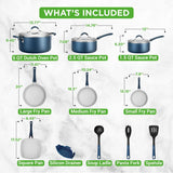 Kitchenware Pots & Pans Set – High-Qualified Basic Kitchen Cookware Set, Non-Stick (14-Piece Set)