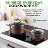 Kitchenware Pots & Pans Set – High-Qualified Basic Kitchen Cookware Set, Non-Stick (14-Piece Set)