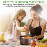 Kitchenware Pots & Pans Set – High-Qualified Basic Kitchen Cookware Set, Non-Stick (14-Piece Set)