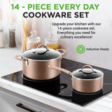 Kitchenware Pots & Pans Set – High Qualified Basic Kitchen Cookware Set, Non-Stick (14-Piece Set)
