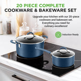 Kitchenware Pots & Pans Set – High-Qualified Basic Kitchen Cookware Set, Non-Stick (20-Piece Set)