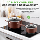 Kitchenware Pots & Pans Set – High-Qualified Basic Kitchen Cookware Set, Non-Stick (20-Piece Set)