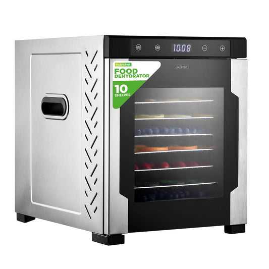 10  Shelf Stainless Steel Trays With Digital Timer And Temperature Control, 900 Watts