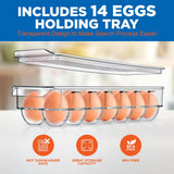 Set Of 6 Refrigerator Organizer Bins - 5 Wide Fridge Organizers And 1 Egg Holding Tray For Freezer, Kitchen, Countertops, Cabinets