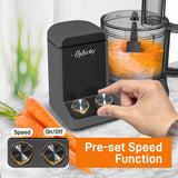 Multifunction Food Processor - Ultra Quiet Powerful Motor, Includes 6 Attachment Blades, Up To 2L Capacity