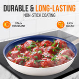 10'' Medium Fry Pan With Lid - Non-Stick Pan With Silicone Handle, Ceramic Coating Inside