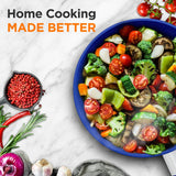8'' Small Fry Pan With Lid - Non-Stick Pan With Silicone Handle, Ceramic Coating Inside