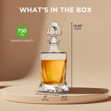 Home Bar Whiskey Decanter - Glass Liquor Decanter For Brandy, Wine, Whisky Or Vodka And More