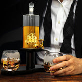 Home Bar Whiskey Decanter - Wine & Whiskey Glass Decanter Aerator Set With Whiskey Glasses, Elegant Decanter Design