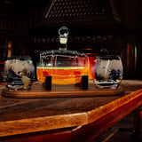 Home Bar Whiskey Decanter - Wine & Whiskey Glass Decanter Aerator Set With Whiskey Glasses, Elegant Decanter Design