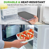 4 Sets Of High Borosilicate Rectangular Glass Bakeware Set With Pe Lid (Gray)