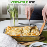 4 Sets Of High Borosilicate Rectangular Glass Bakeware Set With Pe Lid (Gray)