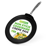 12’’ Hard-Anodized Nonstick Crepe Pan - Dishwasher Safe Nonstick Round Crepe Pan