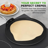 12’’ Hard-Anodized Nonstick Crepe Pan - Dishwasher Safe Nonstick Round Crepe Pan