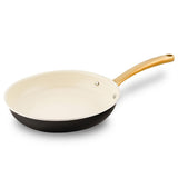 10'' Medium Fry Pan - Non-Stick Pan With Silicone Handle, Interior Non-Stick Ceramic Coating And Polyester Coating Outside
