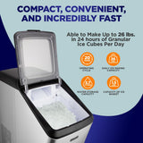 Countertop Ice Maker Machine - Electric Ice Maker Countertop With Ice Scoop And Basket, Includes Rear-Mounted Hose Drainage