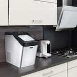 Countertop Ice Maker Machine - Electric Ice Maker Countertop With Ice Scoop And Basket, Includes Rear-Mounted Hose Drainage
