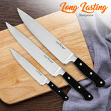 German Stainless Steel Cutlery Set - Versatile Kitchen Precision Knife Set With Wood Block, Ideal For Cutting, Slicing, Chopping, And Dicing