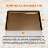 Non-Stick Mega Bake Pan - Stylish Metallic Coating, Dishwasher Safe And Pfoa, Pfos, Ptfe Free