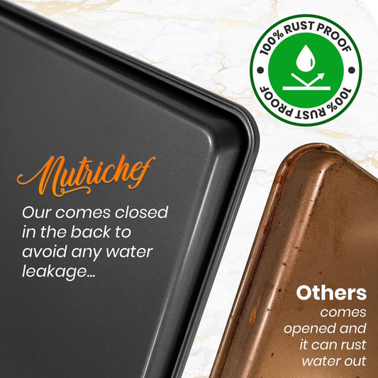 Non-Stick Mega Bake Pan - Stylish Metallic Coating, Dishwasher Safe And Pfoa, Pfos, Ptfe Free