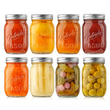8 Pcs. Glass Mason Jars With Regular Lids And Bands, Diy Magnetic Spice Jars, Ideal For Meal Prep, Jam, Honey, Wedding Favors, And More