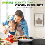 12'' Durable Wok With Side Handle - Triply Stainless Steel Cookware, Dakin Etching Non-Stick Coating Inside And Outside