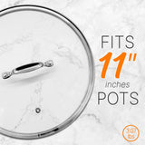 Cookware Stockpot Lid - See-Through Tempered Glass Lids (Works With Model: Ncsp16)
