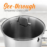 Cookware Stockpot Lid - See-Through Tempered Glass Lids (Works With Model: Ncsp16)
