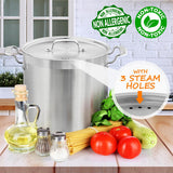 Stainless Steel Cookware Stockpot - 20 Quart, Heavy Duty Induction Pot, Soup Pot With Stainless Steel Lid