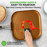3 Layers Copper Non-Stick Coating Inside, Hard-Anodized Looking Heat Resistant Lacquer Outside