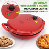 Countertop Pizza Maker - Non-Stick Electric Pizza Oven With Cool Touch Handle And Uplift Function, Includes Spatula (Red)