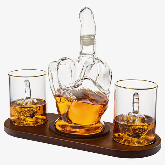 The Wine Savant Middle Finger Decanter Novelty Whiskey
